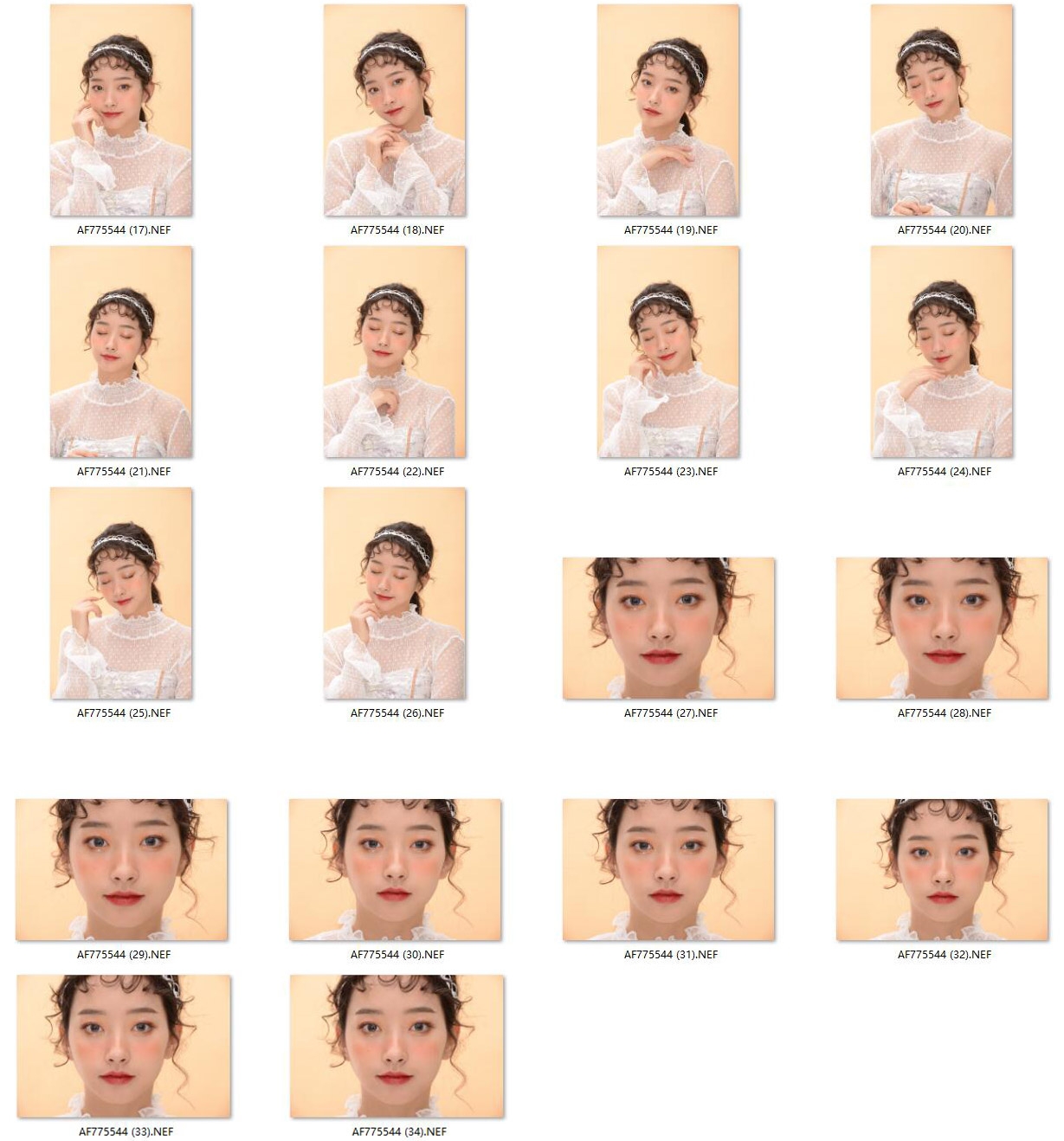 34张时尚棚拍美女RAW原图,人像后期修图练习RAW素材