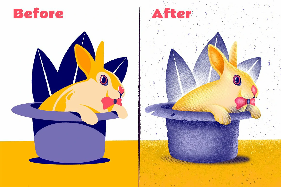 【PS笔刷】27支手绘插画淡入淡出阴影纹理层次感效果PS笔刷 Fade & Shade Photoshop Brush Set