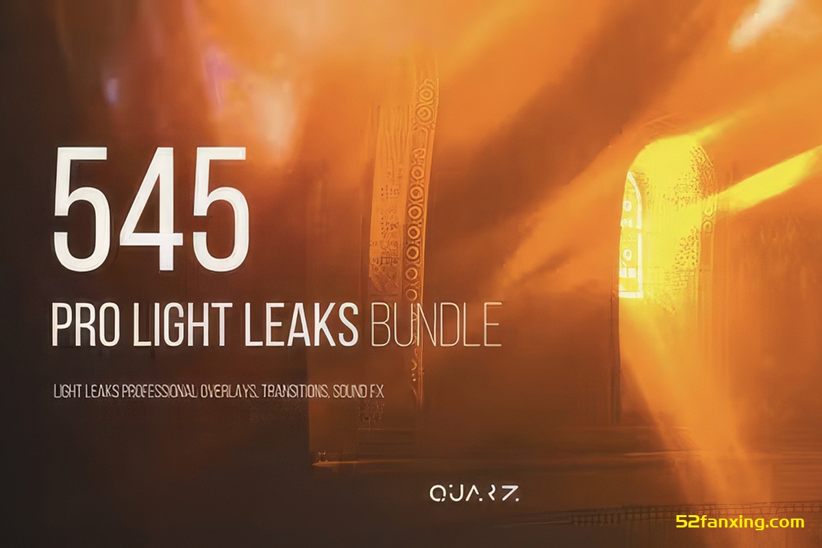 【视频素材】545个专业镜头漏光炫光动画叠加转场动画+音效 Pro Light Leaks Bundle