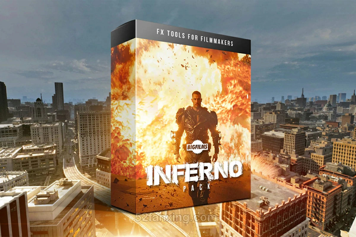 【4K视频素材】146个史诗电影爆炸火焰汽车燃烧特效合成动画 BigFilms – Inferno Blockbuster Pack